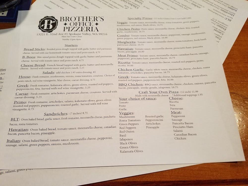 Brother's Office Pizzeria Menu image 4